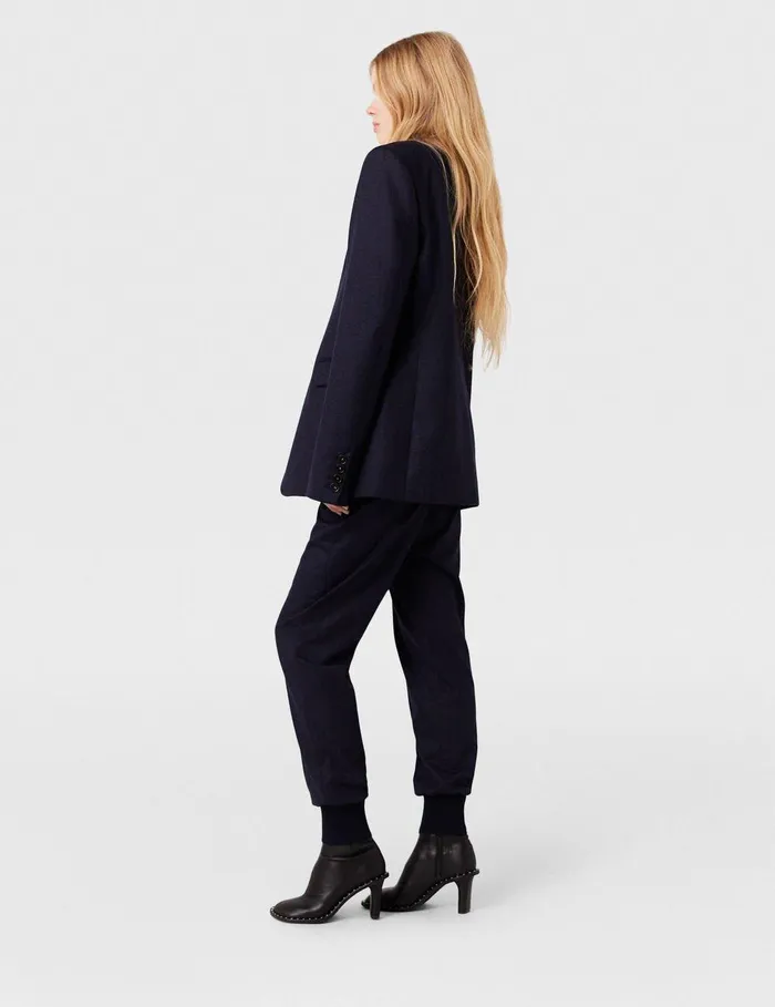 Stella McCartney Pants And Shorts Women Elasticated Wool Sweatpants Deep Navy Stella McCartney Pants And Shorts Women Elasticated Wool Sweatpants Deep Navy