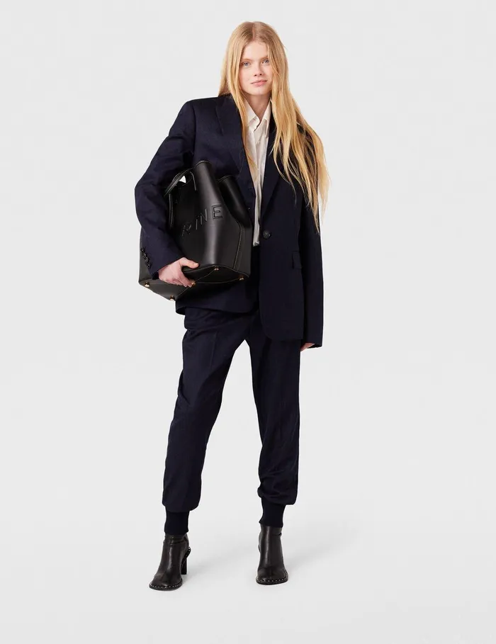 Stella McCartney Pants And Shorts Women Elasticated Wool Sweatpants Deep Navy Stella McCartney Pants And Shorts Women Elasticated Wool Sweatpants Deep Navy