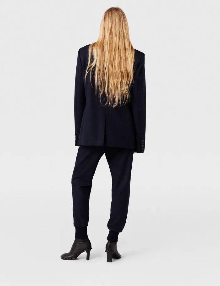 Stella McCartney Pants And Shorts Women Elasticated Wool Sweatpants Deep Navy Stella McCartney Pants And Shorts Women Elasticated Wool Sweatpants Deep Navy