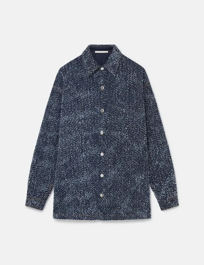 Stella McCartney Shirts And Tops Women Oversized Denim Boucl Shirt Speckled Blue Stella McCartney Shirts And Tops Women Oversized Denim Boucl Shirt Speckled Blue