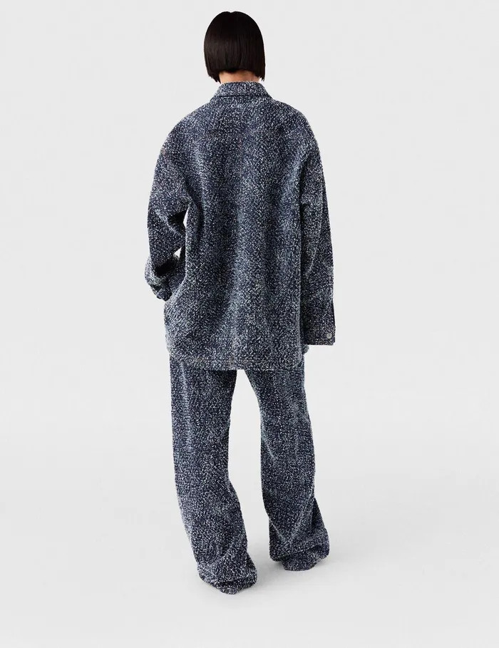 Stella McCartney Shirts And Tops Women Oversized Denim Boucl Shirt Speckled Blue Stella McCartney Shirts And Tops Women Oversized Denim Boucl Shirt Speckled Blue