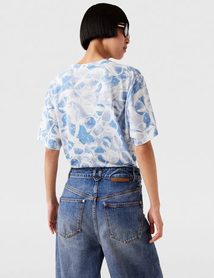 Stella McCartney Shirts And Tops Women Sunglasses Print Boxy TShirt Multicolor 1 Stella McCartney Shirts And Tops Women Sunglasses Print Boxy TShirt Multicolor 1