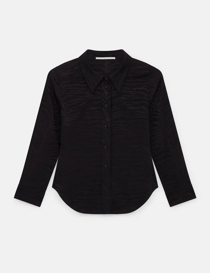 Stella McCartney Shirts And Tops Women Tiger Print Cropped Sleeve Shirt Black Tiger Print Stella McCartney Shirts And Tops Women Tiger Print Cropped Sleeve Shirt Black Tiger Print