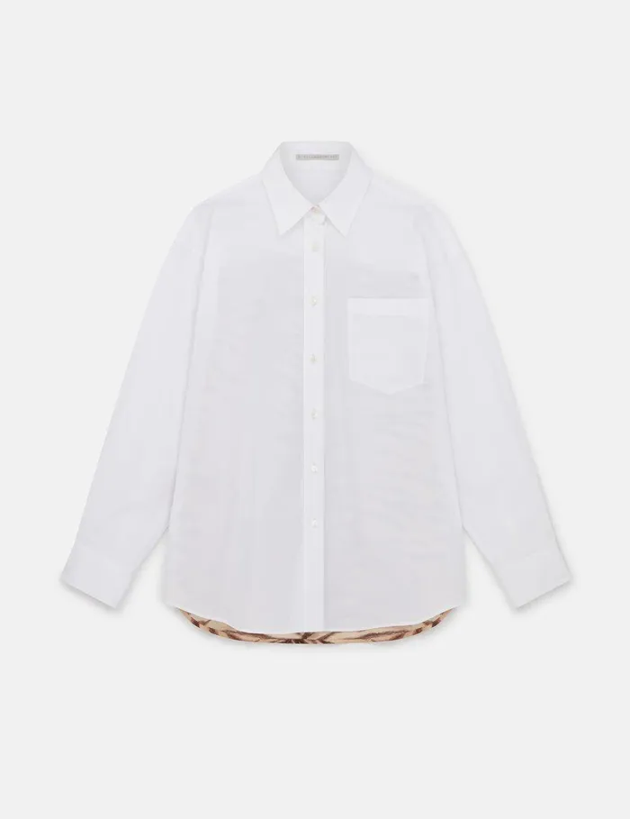Stella McCartney Shirts And Tops Women Tiger Print Panel Shirt Natural Tiger Print