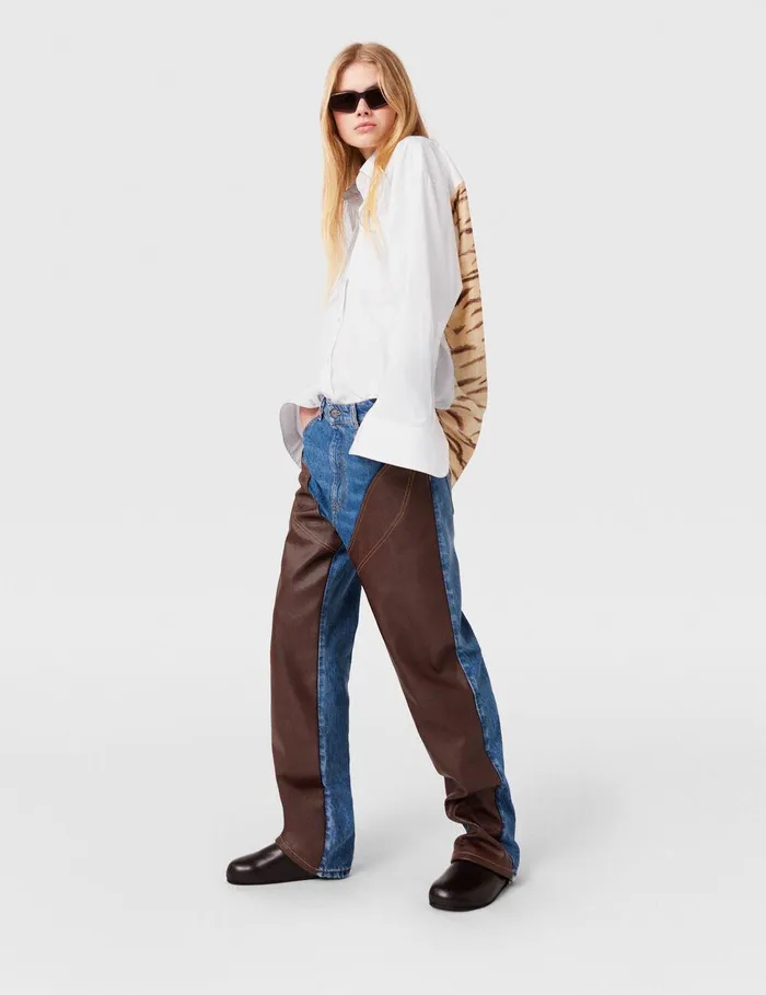 Stella McCartney Shirts And Tops Women Tiger Print Panel Shirt Natural Tiger Print Stella McCartney Shirts And Tops Women Tiger Print Panel Shirt Natural Tiger Print