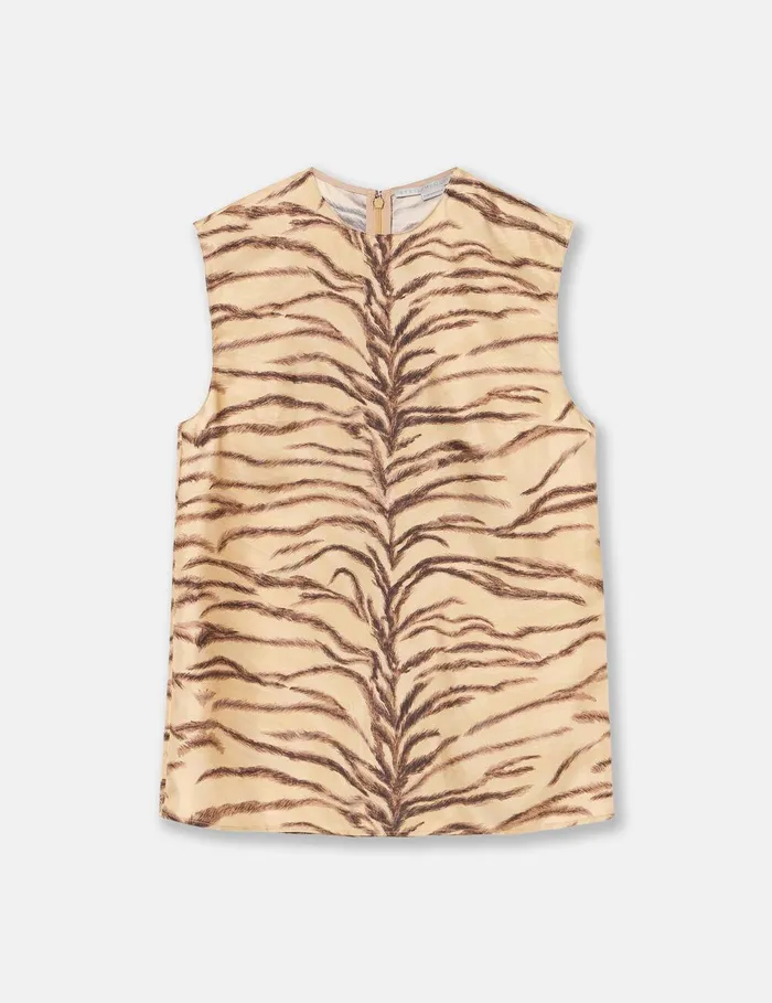 Stella McCartney Shirts And Tops Women Tiger Print Sleeveless Top Natural Tiger Print Stella McCartney Shirts And Tops Women Tiger Print Sleeveless Top Natural Tiger Print