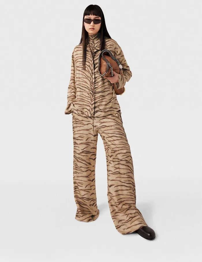Stella McCartney Shirts And Tops Women Tiger Print WideSleeve Shirt Natural Tiger Print Stella McCartney Shirts And Tops Women Tiger Print WideSleeve Shirt Natural Tiger Print