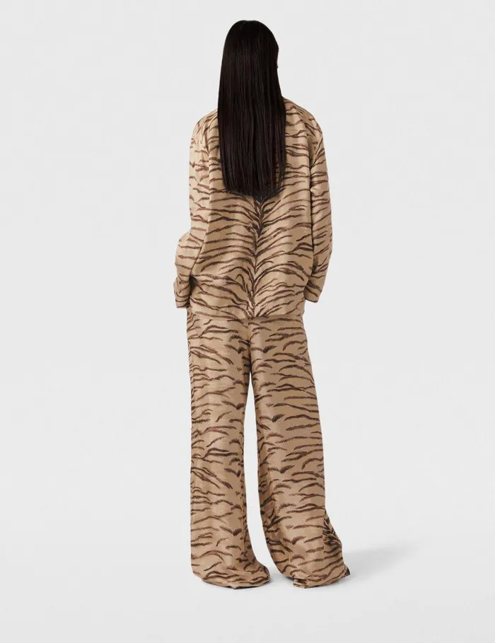 Stella McCartney Shirts And Tops Women Tiger Print WideSleeve Shirt Natural Tiger Print Stella McCartney Shirts And Tops Women Tiger Print WideSleeve Shirt Natural Tiger Print