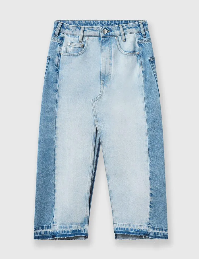 Stella McCartney Skirts Women Contrast Panel Denim Skirt Blue