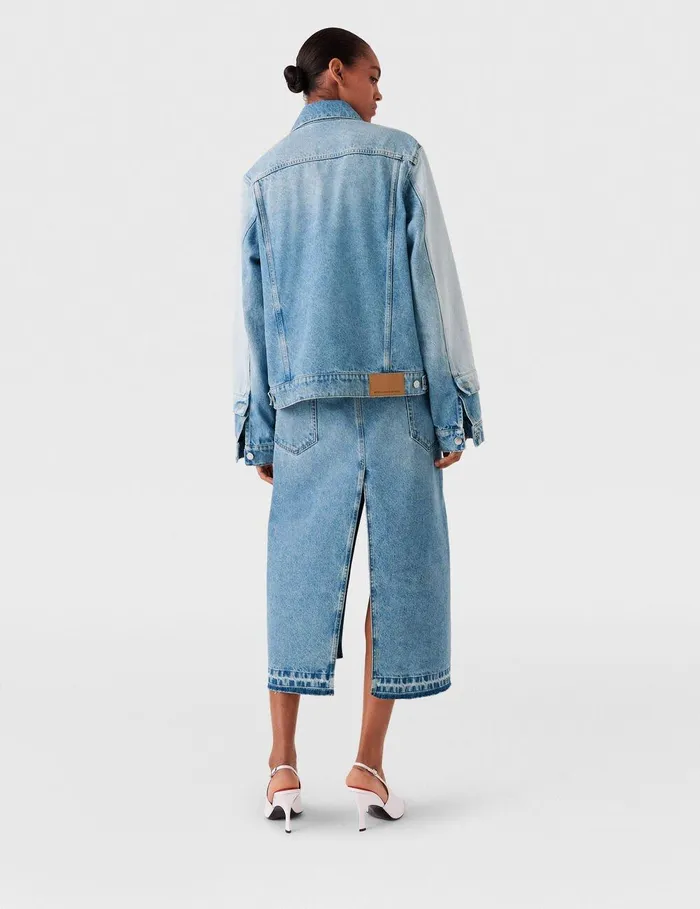 Stella McCartney Skirts Women Contrast Panel Denim Skirt Blue Stella McCartney Skirts Women Contrast Panel Denim Skirt Blue