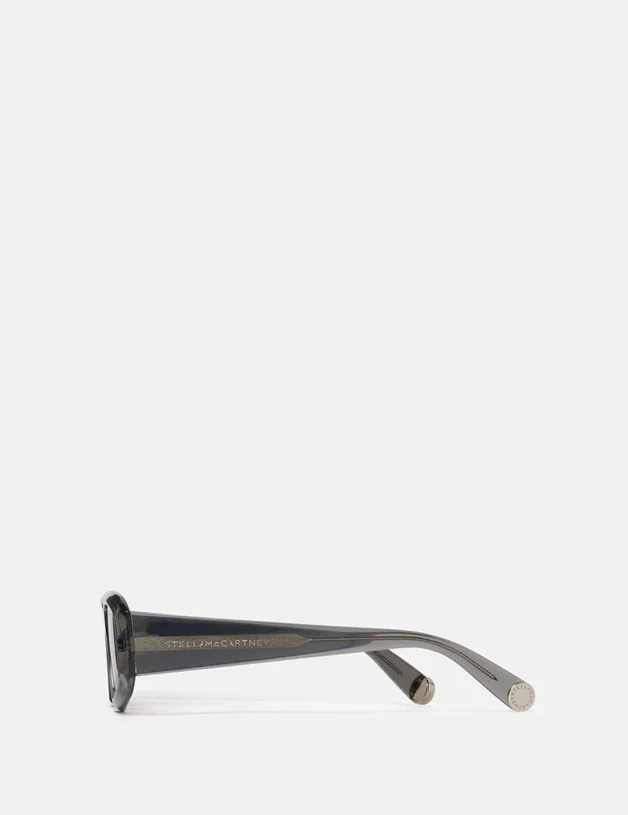 Stella McCartney Sunglasses Women Abstract Rectangle Sunglasses Translucent Dark Cyclamen And Gold Stella McCartney Sunglasses Women Abstract Rectangle Sunglasses Translucent Dark Cyclamen And Gold
