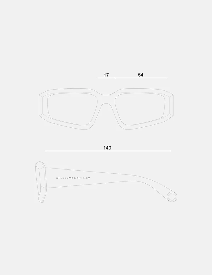 Stella McCartney Sunglasses Women Abstract Rectangle Sunglasses Translucent Dark Cyclamen And Gold Stella McCartney Sunglasses Women Abstract Rectangle Sunglasses Translucent Dark Cyclamen And Gold