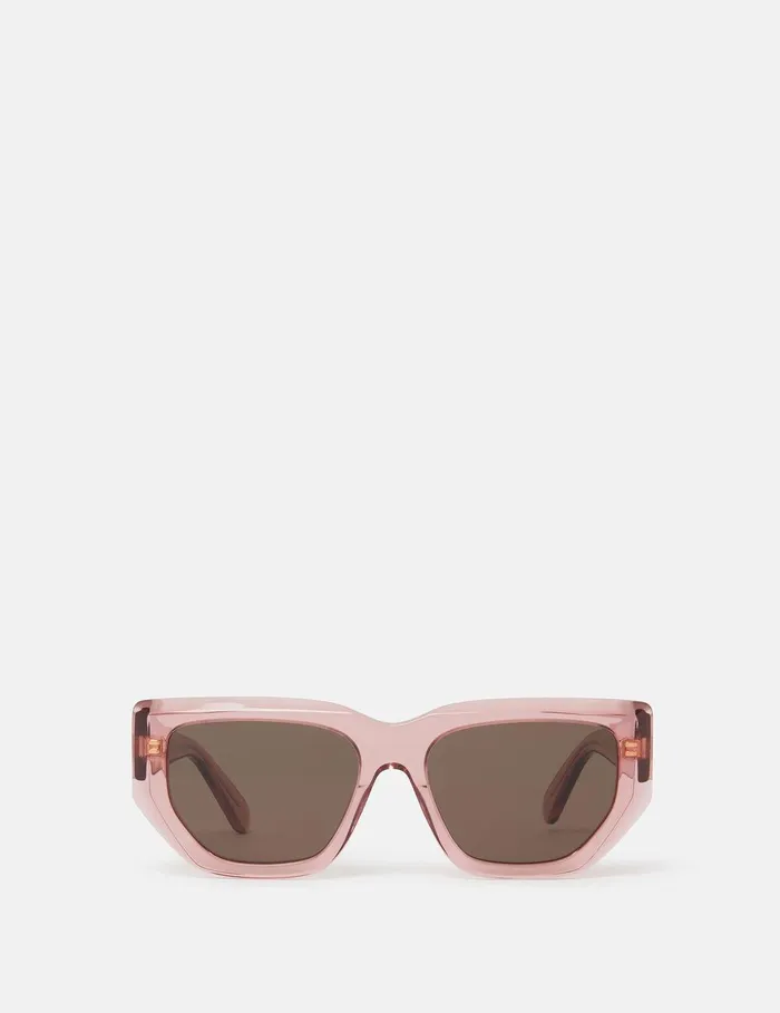 Stella McCartney Sunglasses Women Logo CatEye Sunglasses Translucent Rose And Gold Stella McCartney Sunglasses Women Logo CatEye Sunglasses Translucent Rose And Gold