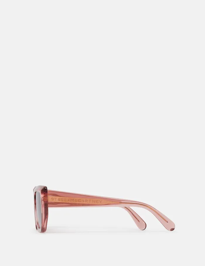 Stella McCartney Sunglasses Women Logo CatEye Sunglasses Translucent Rose And Gold