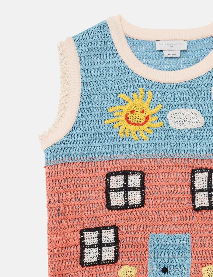 Stella McCartney Sweaters and Cardigans Kids Farmyard Appliqu Knitted Sweater Vest Multicolour Stella McCartney Sweaters and Cardigans Kids Farmyard Appliqu Knitted Sweater Vest Multicolour