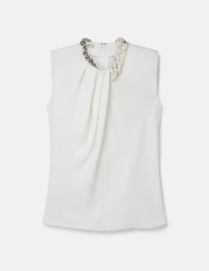 Stella McCartney Sweatshirts And TShirts Women Falabella Chain Top White Stella McCartney Sweatshirts And TShirts Women Falabella Chain Top White