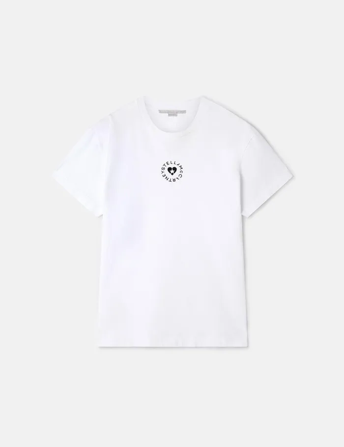 Stella McCartney Sweatshirts And TShirts Women Lovestruck Logo TShirt White