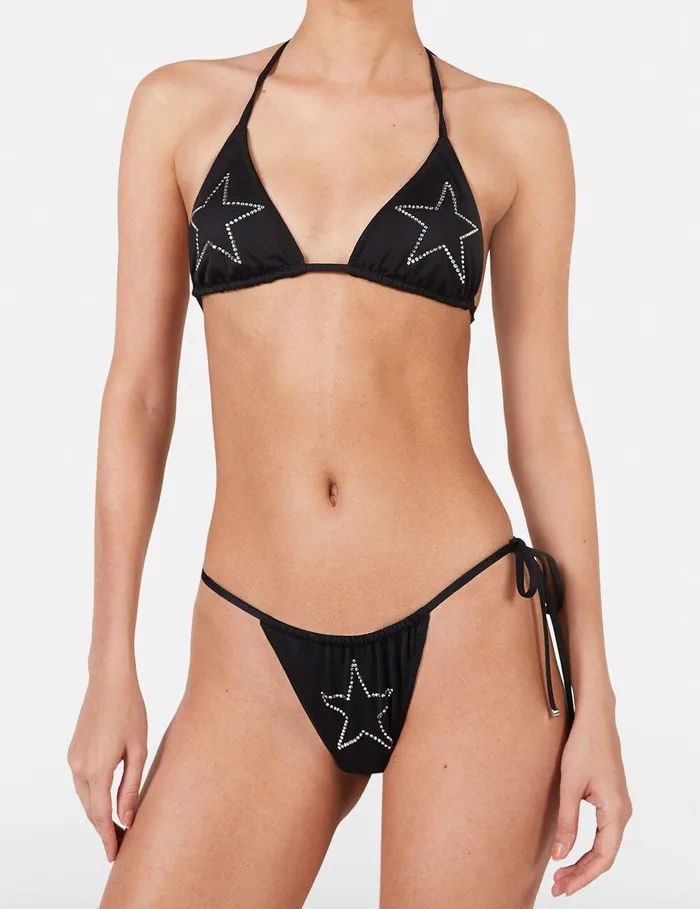 Stella McCartney Swimwear Women Diamant Star SideTie Bikini Briefs Black Stella McCartney Swimwear Women Diamant Star SideTie Bikini Briefs Black