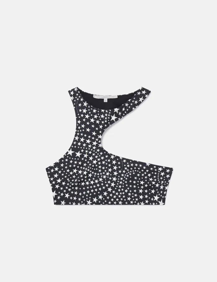 Stella McCartney Swimwear Women Star Print CutOut Halterneck Bikini Top Blackivory