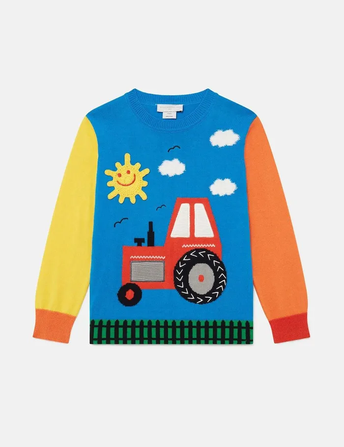 Stella McCartney TShirts And Sweatshirt Kids Farmyard Appliqu Knitted Sweater Multicolour Stella McCartney TShirts And Sweatshirt Kids Farmyard Appliqu Knitted Sweater Multicolour