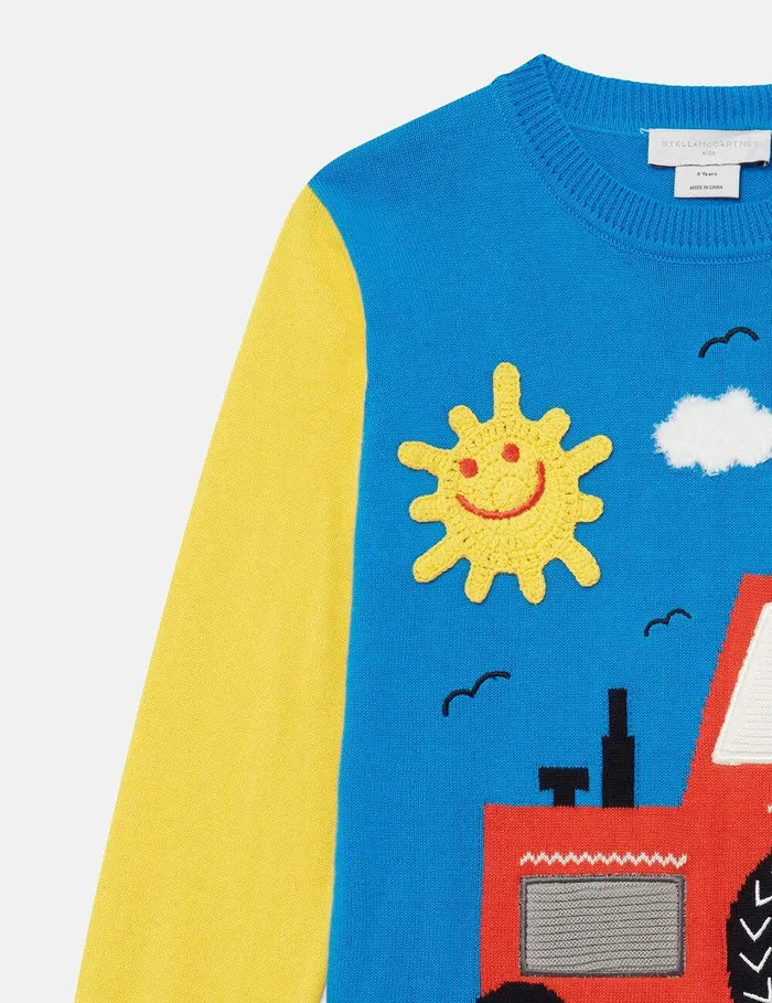 Stella McCartney TShirts And Sweatshirt Kids Farmyard Appliqu Knitted Sweater Multicolour Stella McCartney TShirts And Sweatshirt Kids Farmyard Appliqu Knitted Sweater Multicolour