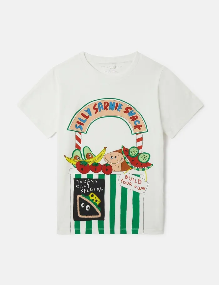 Stella McCartney TShirts And Sweatshirt Kids Sarnie Snack Stall TShirt Ivory
