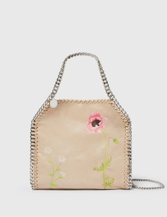 Stella McCartney TopHandle Bags Women Falabella Floral Embroidered Mini Tote Buttercream Stella McCartney TopHandle Bags Women Falabella Floral Embroidered Mini Tote Buttercream