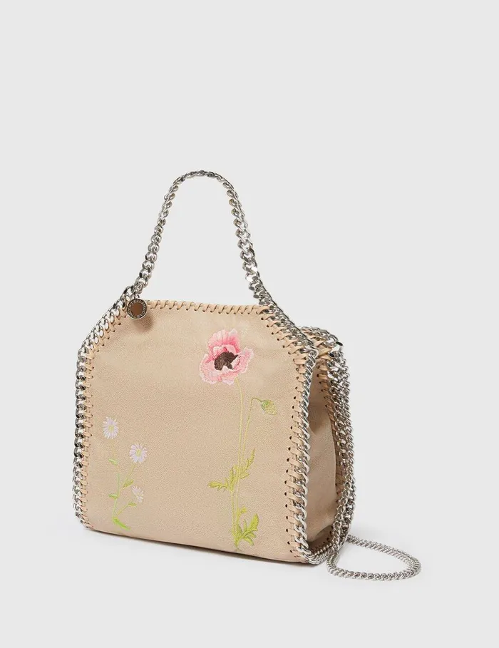 Stella McCartney TopHandle Bags Women Falabella Floral Embroidered Mini Tote Buttercream Stella McCartney TopHandle Bags Women Falabella Floral Embroidered Mini Tote Buttercream