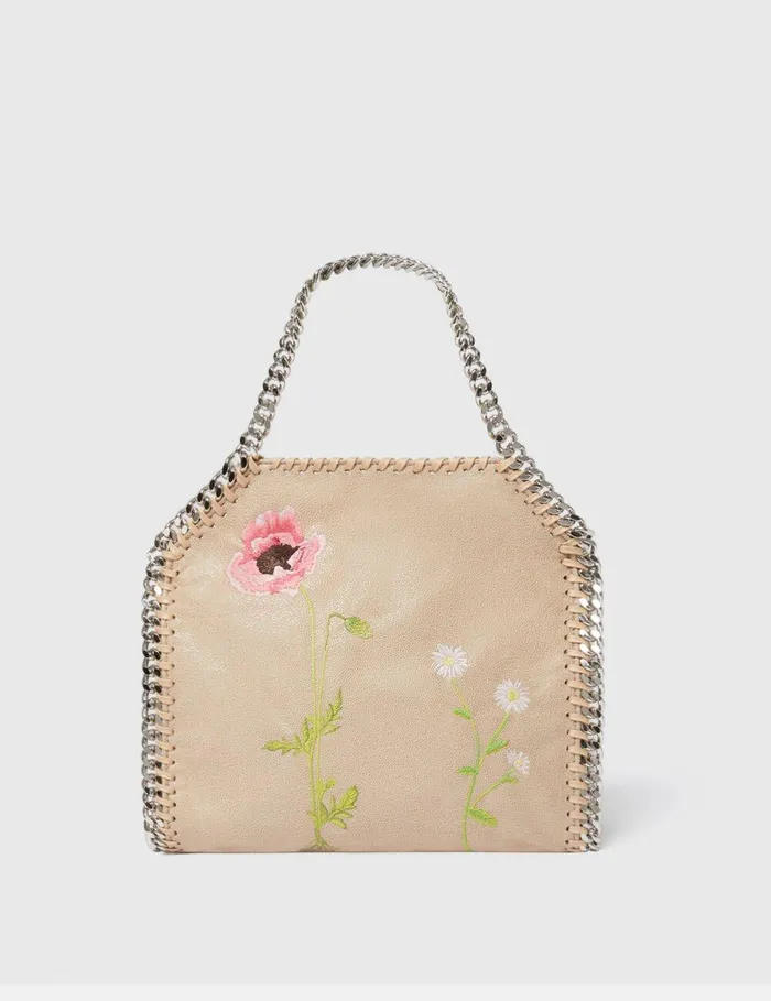Stella McCartney TopHandle Bags Women Falabella Floral Embroidered Mini Tote Buttercream Stella McCartney TopHandle Bags Women Falabella Floral Embroidered Mini Tote Buttercream