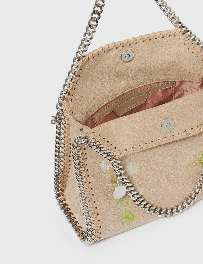 Stella McCartney TopHandle Bags Women Falabella Floral Embroidered Mini Tote Buttercream Stella McCartney TopHandle Bags Women Falabella Floral Embroidered Mini Tote Buttercream