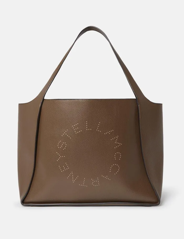 Stella McCartney TopHandle Bags Women Logo Large Tote Bag Chocolate Brown
