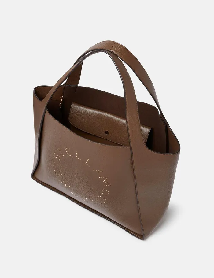 Stella McCartney TopHandle Bags Women Logo Large Tote Bag Chocolate Brown Stella McCartney TopHandle Bags Women Logo Large Tote Bag Chocolate Brown