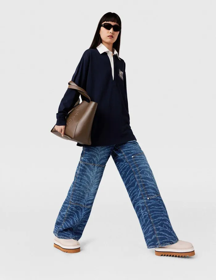 Stella McCartney TopHandle Bags Women Logo Large Tote Bag Chocolate Brown Stella McCartney TopHandle Bags Women Logo Large Tote Bag Chocolate Brown