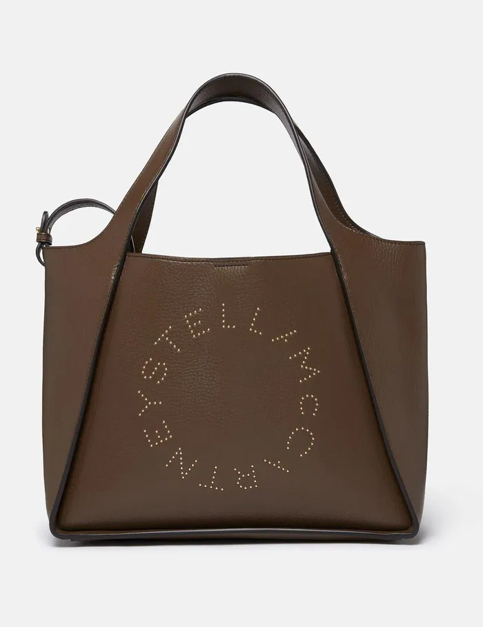 Stella McCartney TopHandle Bags Women Logo Top Handle Crossbody Tote Bag Chocolate Brown Stella McCartney TopHandle Bags Women Logo Top Handle Crossbody Tote Bag Chocolate Brown