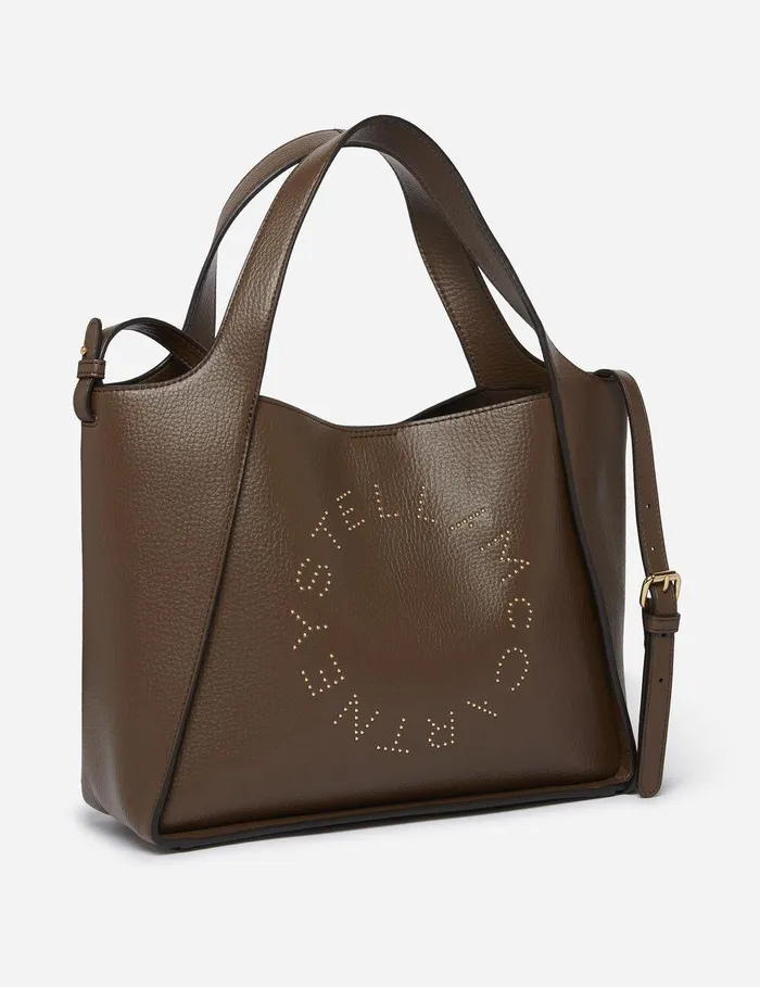 Stella McCartney TopHandle Bags Women Logo Top Handle Crossbody Tote Bag Chocolate Brown Stella McCartney TopHandle Bags Women Logo Top Handle Crossbody Tote Bag Chocolate Brown
