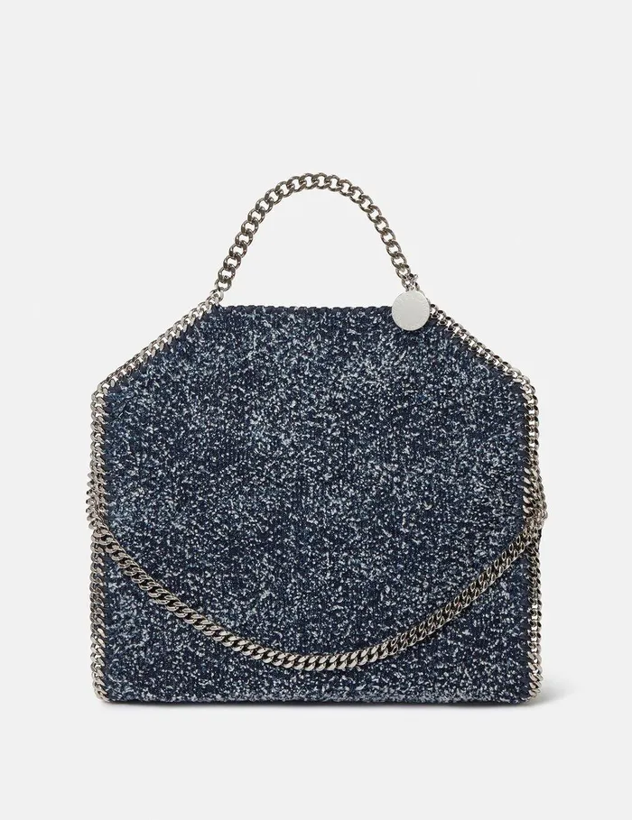 Stella McCartney Tote Bags Women Falabella FoldOver Boucl Tote Bag Speckled Blue Stella McCartney Tote Bags Women Falabella FoldOver Boucl Tote Bag Speckled Blue