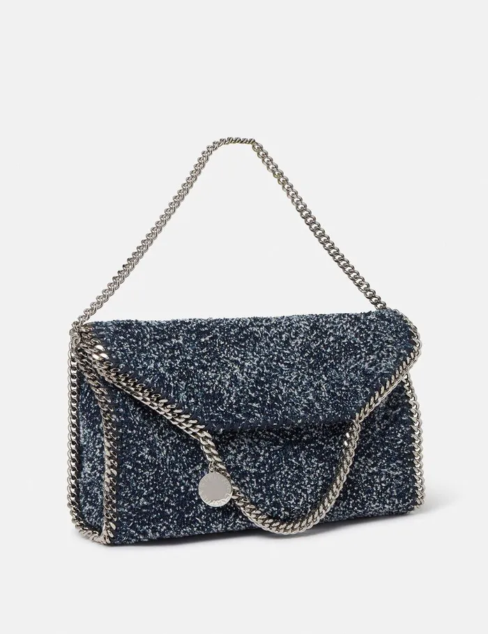 Stella McCartney Tote Bags Women Falabella FoldOver Boucl Tote Bag Speckled Blue Stella McCartney Tote Bags Women Falabella FoldOver Boucl Tote Bag Speckled Blue