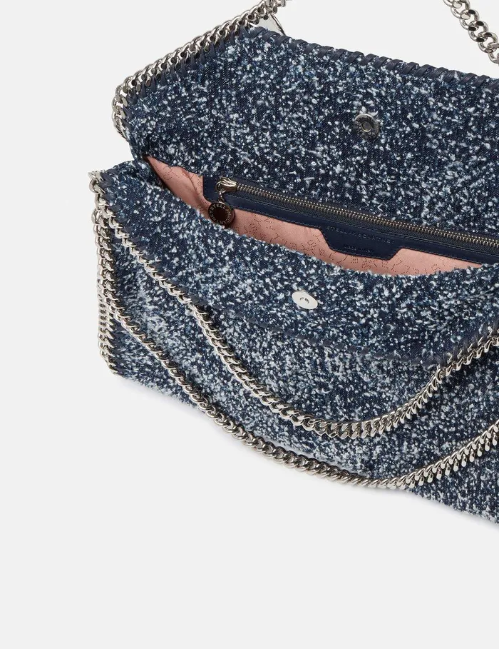 Stella McCartney Tote Bags Women Falabella FoldOver Boucl Tote Bag Speckled Blue Stella McCartney Tote Bags Women Falabella FoldOver Boucl Tote Bag Speckled Blue