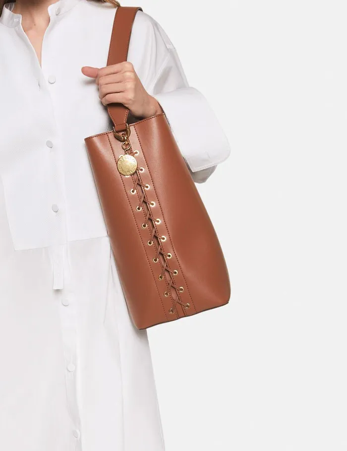 Stella McCartney Tote Bags Women Frayme Whipstitch Tote Bag Tan Brown Stella McCartney Tote Bags Women Frayme Whipstitch Tote Bag Tan Brown