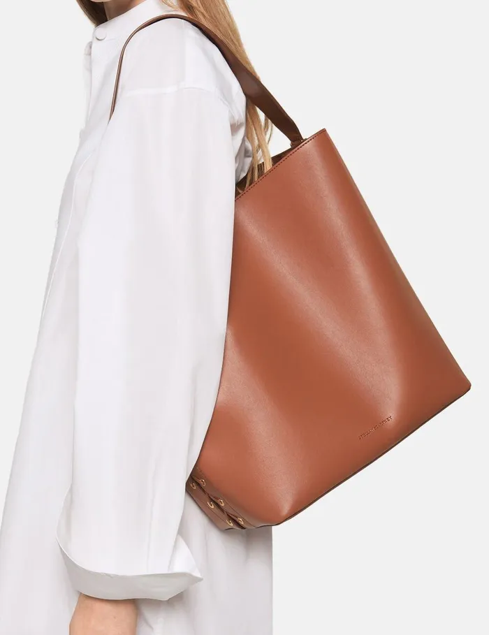 Stella McCartney Tote Bags Women Frayme Whipstitch Tote Bag Tan Brown Stella McCartney Tote Bags Women Frayme Whipstitch Tote Bag Tan Brown