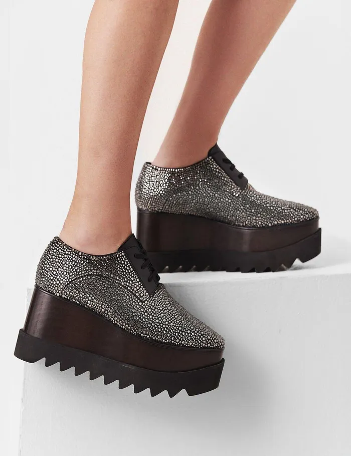 Stella McCartney Wedges Women Limited Edition Elyse Crystal Platforms Crystal Black Stella McCartney Wedges Women Limited Edition Elyse Crystal Platforms Crystal Black