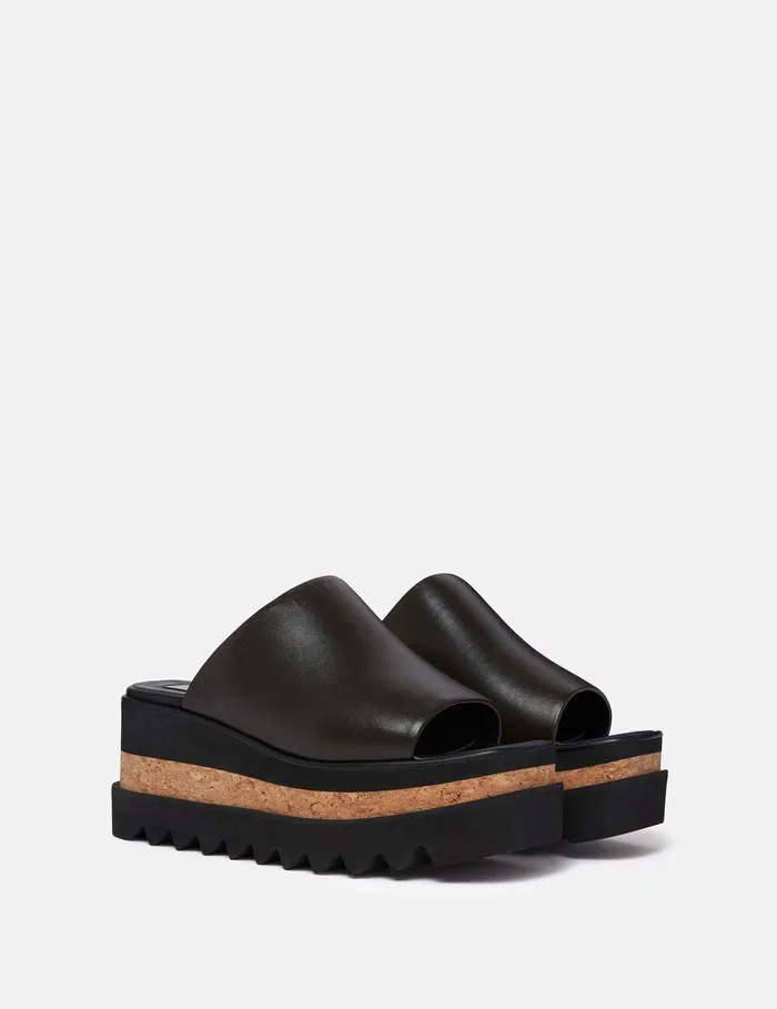 Stella McCartney Wedges Women SneakElyse Platform Sandals Ebony Black Stella McCartney Wedges Women SneakElyse Platform Sandals Ebony Black