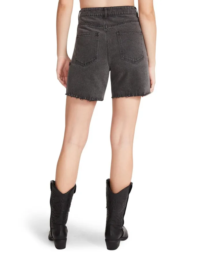 Steve Madden A Line Denim Shorts Black Womens Bottoms Steve Madden A Line Denim Shorts Black Womens Bottoms