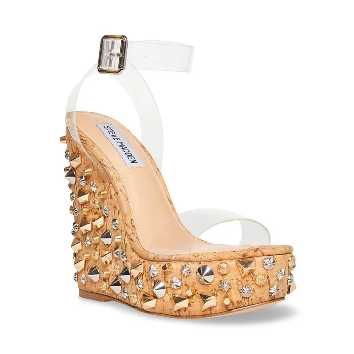 Steve Madden Alika Clear Womens Wedges Steve Madden Alika Clear Womens Wedges