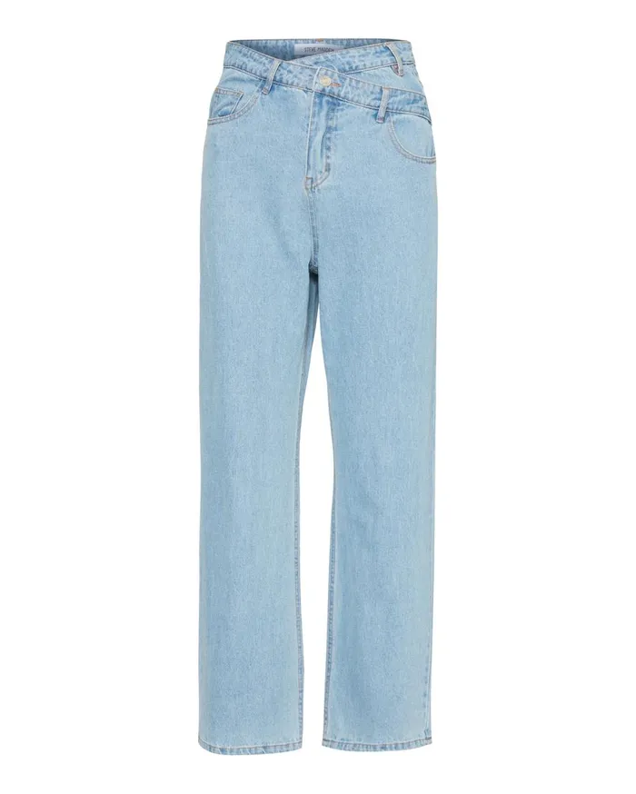 Steve Madden Asymmetrical Boyfriend Jean Denim Fabric Womens Bottoms Steve Madden Asymmetrical Boyfriend Jean Denim Fabric Womens Bottoms