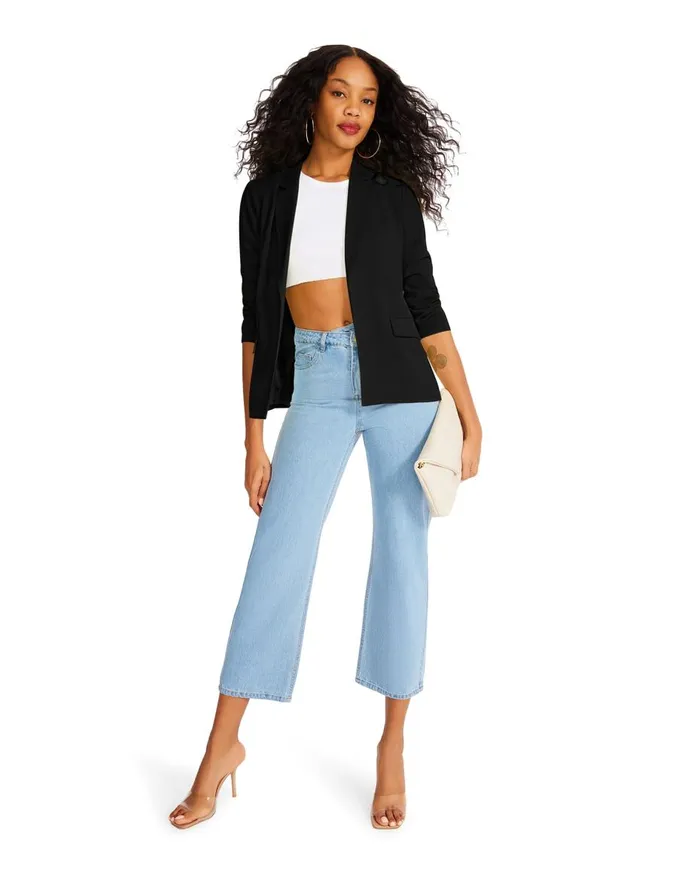 Steve Madden Blazer Black Womens Jackets and Coats