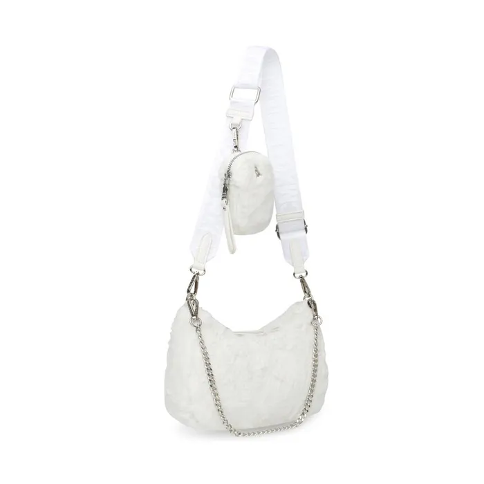 Steve Madden Bvital Faux Fur White Womens Shoulder Bags Steve Madden Bvital Faux Fur White Womens Shoulder Bags