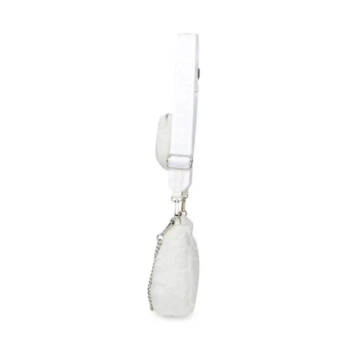 Steve Madden Bvital Faux Fur White Womens Shoulder Bags Steve Madden Bvital Faux Fur White Womens Shoulder Bags