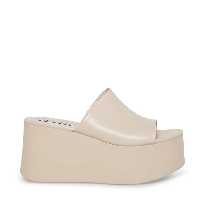 Steve Madden Christa Bone Leather Womens Wedges