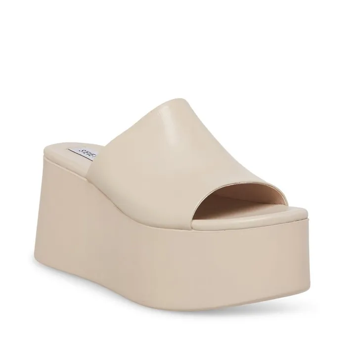 Steve Madden Christa Bone Leather Womens Wedges Steve Madden Christa Bone Leather Womens Wedges